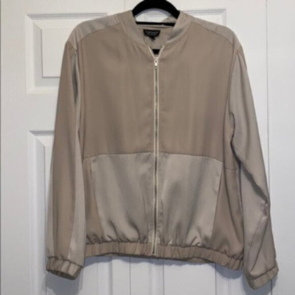 Topshop Spring Satin Bomber Jacket